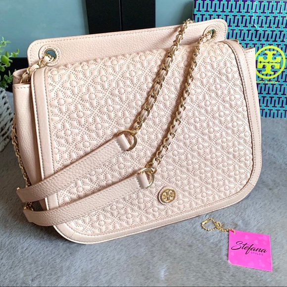 Tory Burch Bryant Pink Quilted Chain Flap Bag - Picture 16 of 16